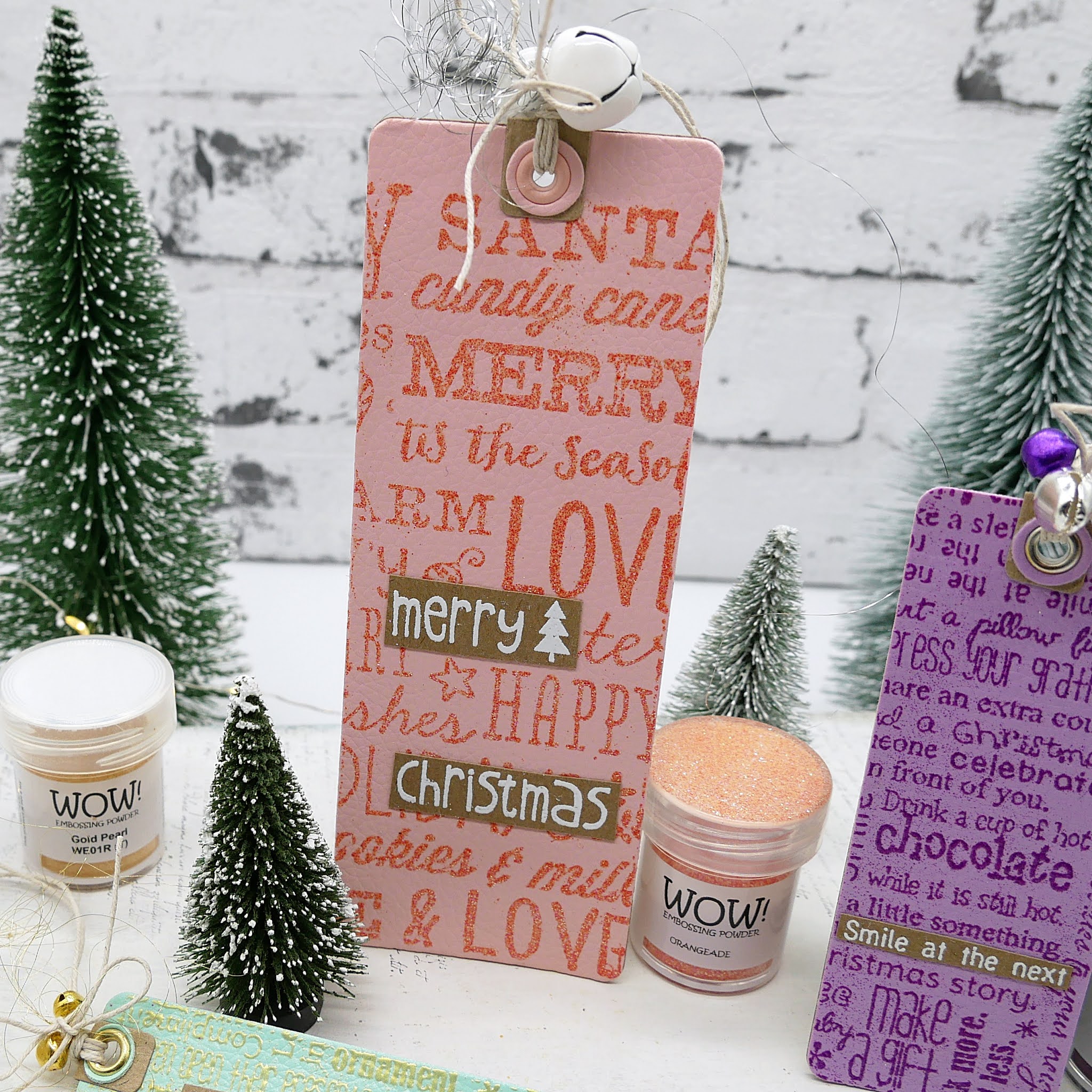 VIDEO Gift TAGs WOW! Embossing Powder on Leather