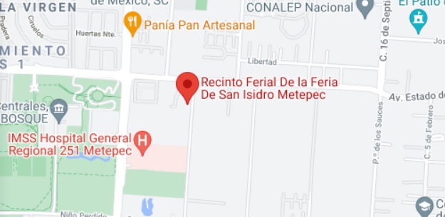 Feria San Isidro Metepec mapa de como llegar