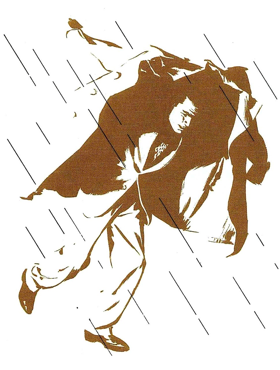 Al Parker illustration Al Parker illustration, caught in the rain