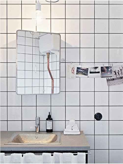 DIY TRENDY: JUNTAS NEGRAS Y AZULEJOS BLANCOS | Decoración