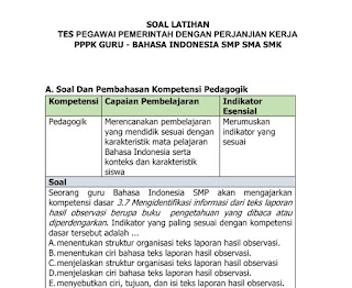 Kumpulan Contoh Soal Tes Seleksi Pppk Materi Soal Bahasa Indonesia Smp Sma Smk Terbaru Untuk Persiapan Tes Seleksi Pppk Di Tahun 2021 Jurnalis Kompas