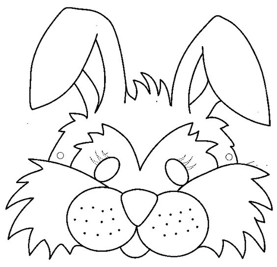 Tranh tô màu mặt nạ thỏ