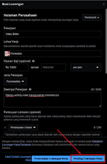 Membuat Lowongan Kerja Facebook Menggunakan Laptop atau PC Browser