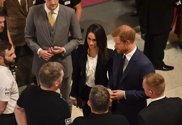 Prince Harry and his fiancee Meghan Markle attended Endeavour Fund award ceremony held at Goldsmiths’ Hall in London. Meghan wore black blazer suit