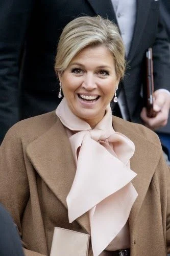 Queen Máxima attended the New Years reception for the Corps Diplomatique at the Royal palace, Natan Dress