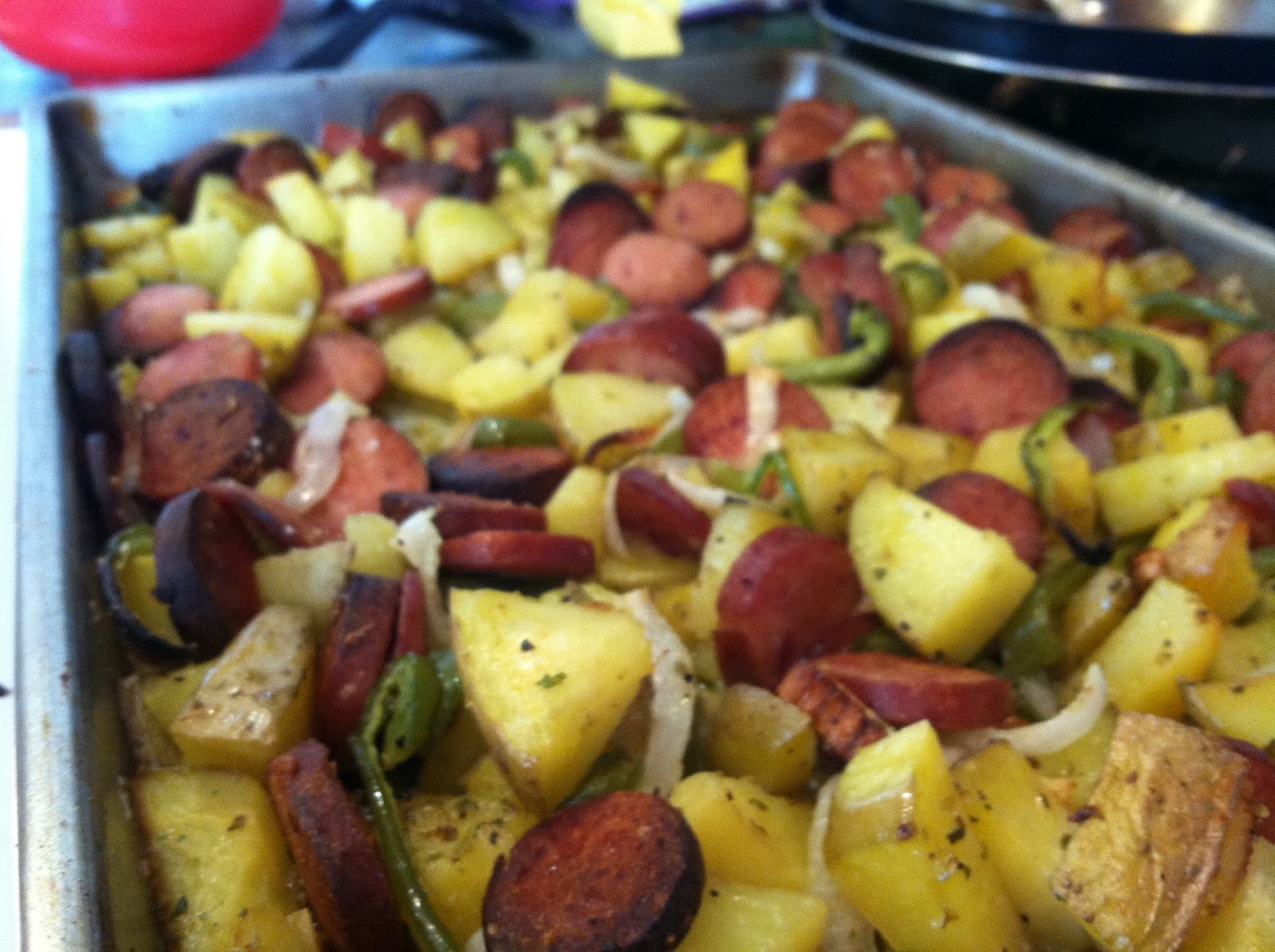 The Fiery Redhead: Roasted potatoes and sausage.