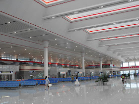 quiet departure hall at the Guiyang North Railway Station