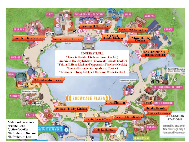PRINTABLE MAP "Epcot International Festival of the Holidays Kitchen