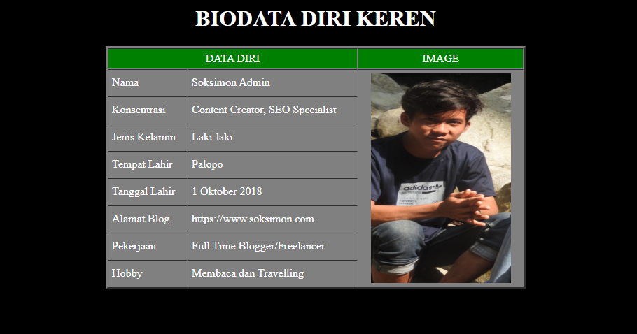 Cara Membuat Biodata Html Sederhana Dan Keren Di Notepad