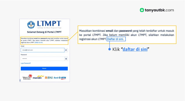 Daftar Akun LTMPT 2021