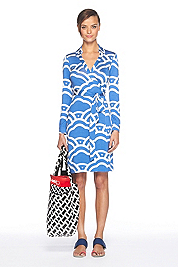 look-scout: Piece of the day: a blue clouded wrap dress by Diane von ...