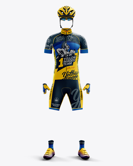 Download Full Men's Cycling Kit Mockup - Front View