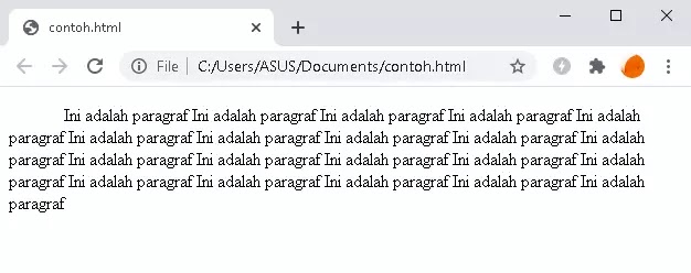 Penggunaan property text-indent text indent