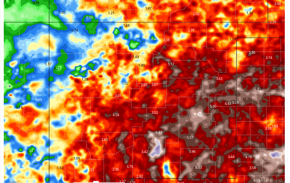 30Day SE NM Rainfall Totals June 9 July 9, 2021.