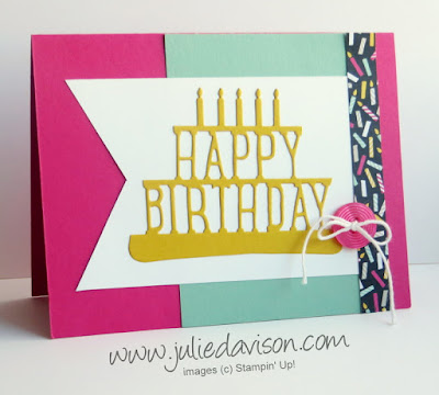 Stampin' Up! Party Pop Up Birthday Card 2016 Occasions Catalog Sneak Peek + Pocket Sketch Challenge #stampinup www.juliedavison.com