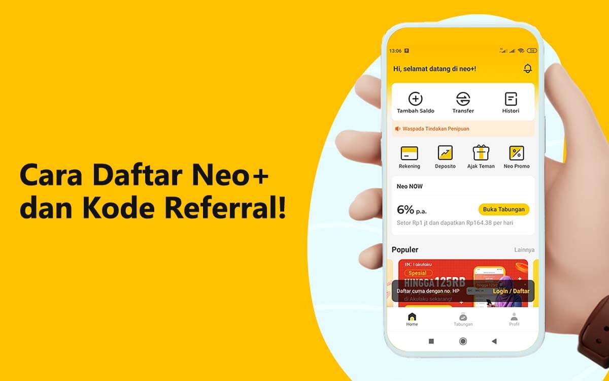 cara daftar neo+ aplikasi penghasil uang