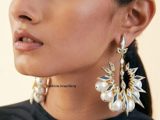 14k Gold Jewellery Girl Fashion Pearl Earring.