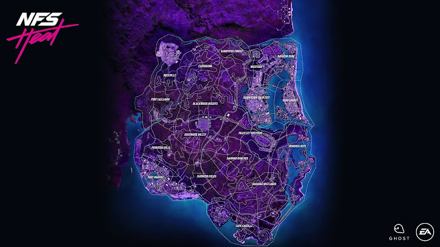 رسميا انتهاء عملية تطوير لعبة Need For Speed Heat و الكشف عن الخريطة بالكامل 