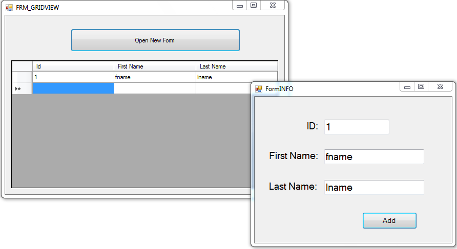 Add Row To Datagridview From Another Form In C# - C#, JAVA,PHP ...