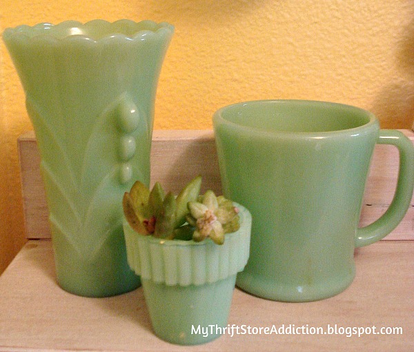 Friday's Find #141 mythriftstoreaddiction.blogspot.com Vintage jadeite: D handle coffee mugs valued at $30 are often overpriced. 