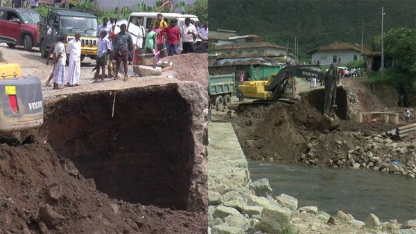 News, Kerala, Idukki, Munnar, Road, Flood, National Park, Bridge, Pillar, Collapsed, Traffic Across a Temporary Bridge was Banned