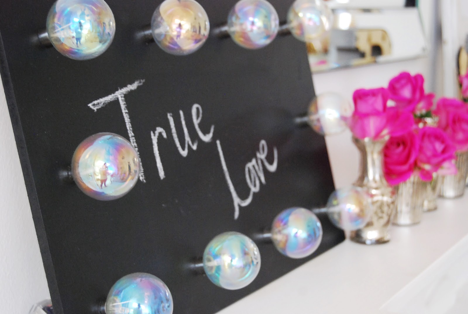 Chalkboard light sign Brick Dust & Glitter