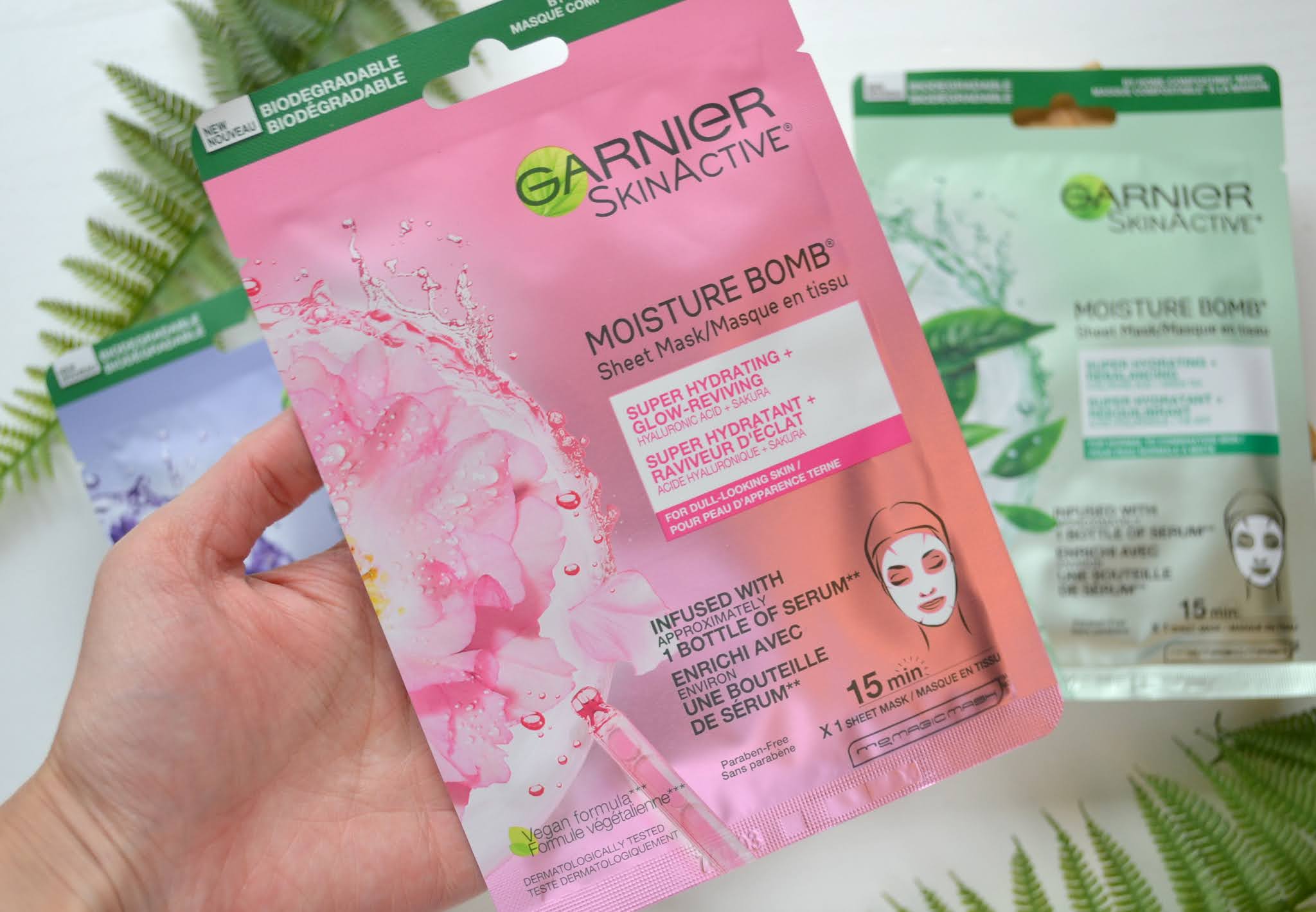 firkant binde Poleret SHEET MASK | Garnier SkinActive Moisture Bomb Biodegradable Sheet Masks |  Cosmetic Proof | Vancouver beauty, nail art and lifestyle blog
