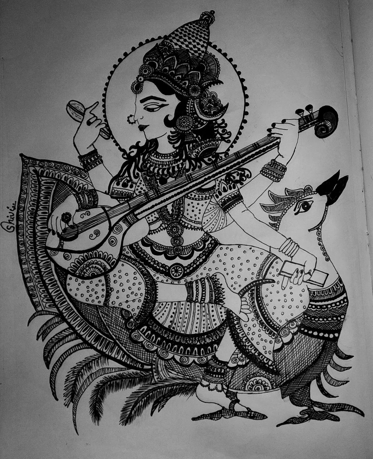 Goddess Saraswati Motivational art coordinator
