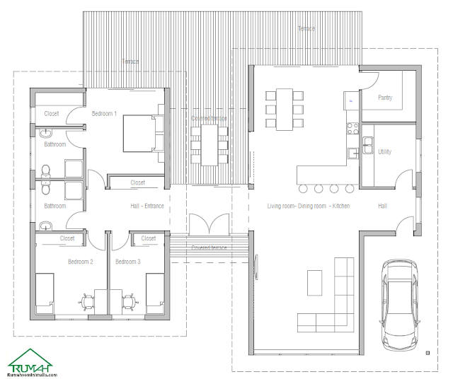 Denah Model Desain Gambar Rumah Minimalis Idaman Modern Tipe 286 merupakan kebutuhan pokok setiap manusia Denah Model Desain Gambar Rumah Minimalis Idaman Modern Tipe 286