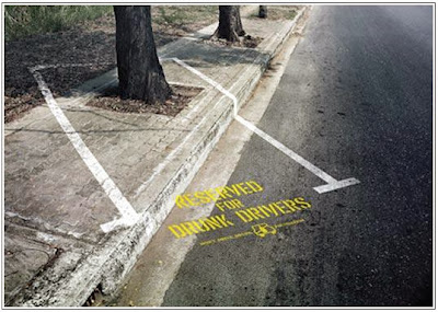 Drunk drivers car park sign