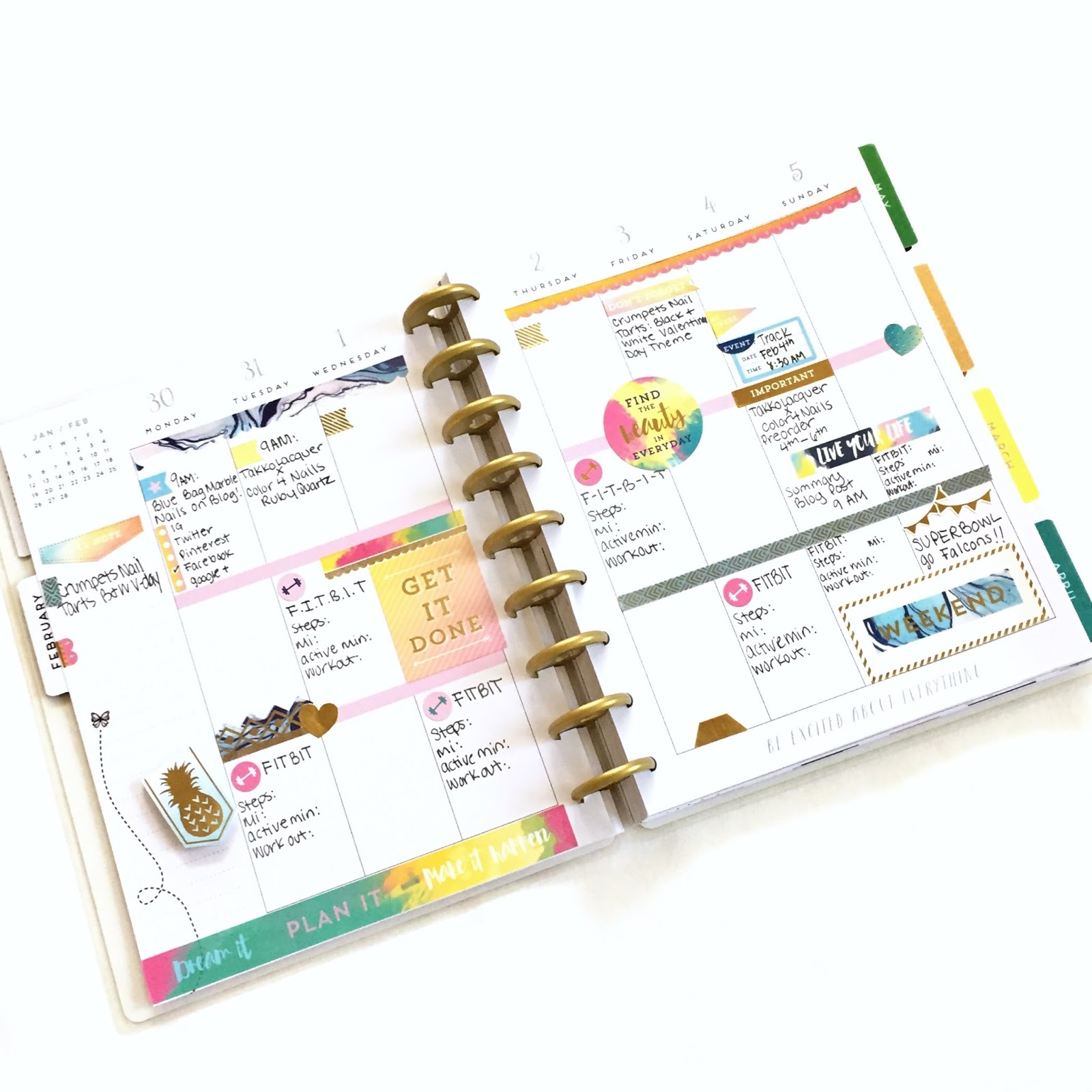 Happy Planner Spread Using Recollections Creative Year Bright