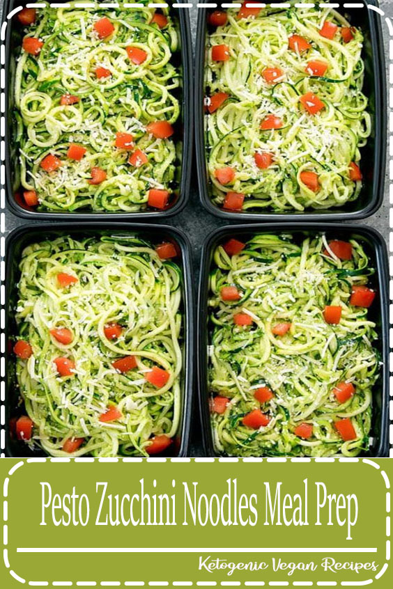 Pesto Zucchini Noodles Meal Prep Food Lade