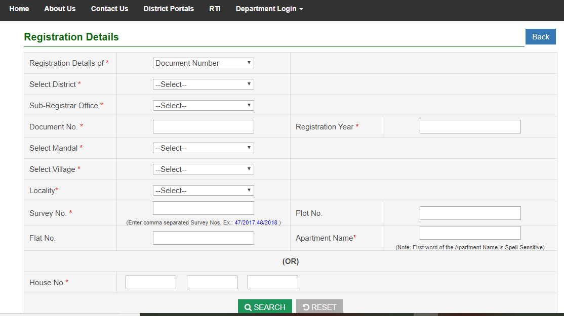 Deed Registration Details