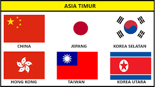 Bendera Negara Asia Timur