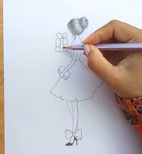 رسم فتاة بالرصاص رسم فتاة جميلة بالرصاص