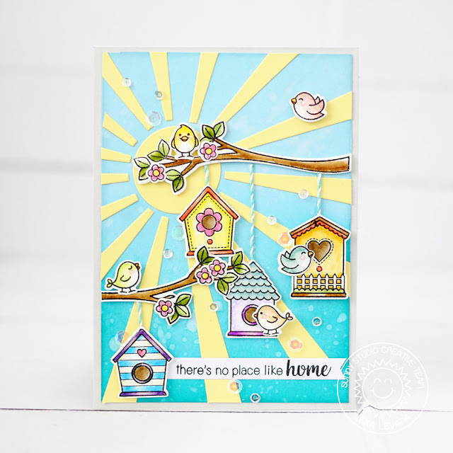 Sunny Studio Stamps: A Bird's Life and Sun Ray Dies No Place Like Home Card by Lexa Levana