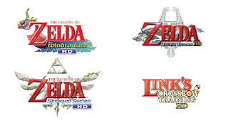 Logos of four Zelda HD remasters