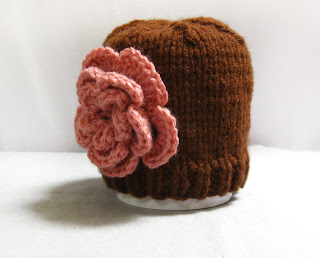  newborn baby hat beanie brown