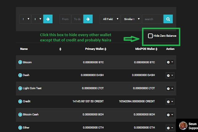 how to transfer credit coin from primary wallet to MiniPoS wallet