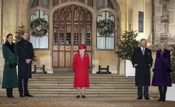 Queen Elizabeth, the Duke and Duchess of Cornwall, the Duke and Duchess of Cambridge, the Earl and Countess of Wessex, Princess Anne