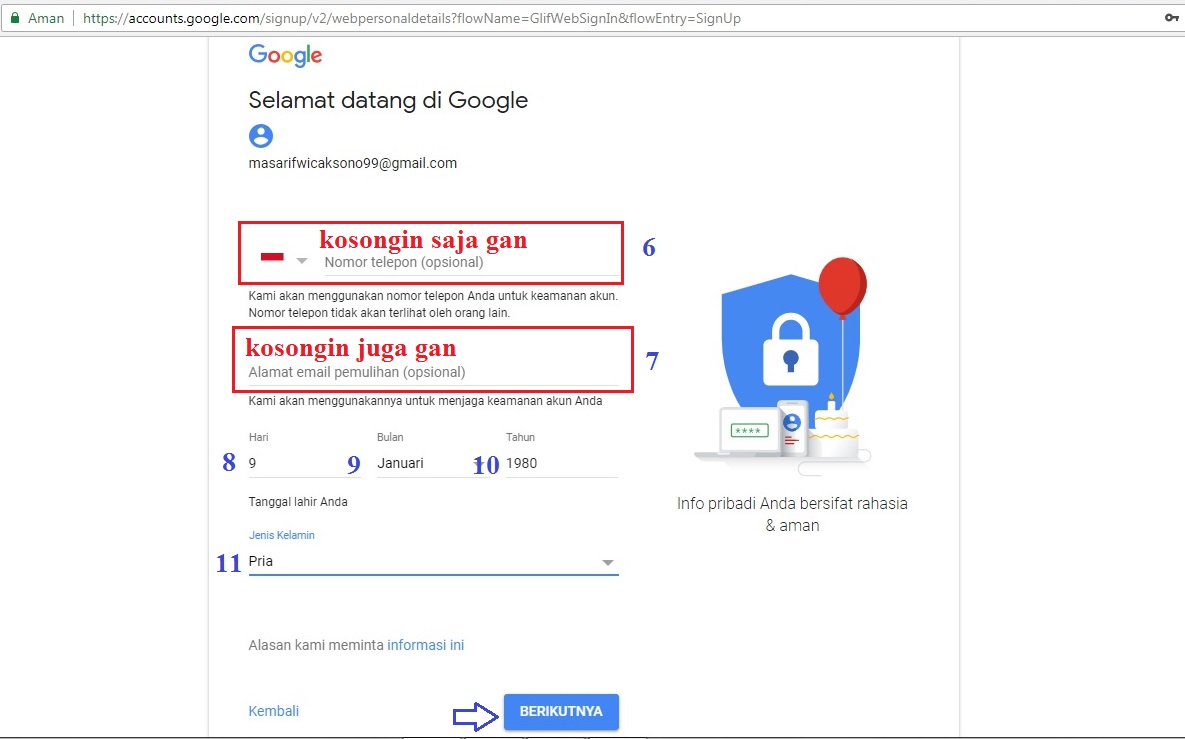 Cara Mudah Buat Akun Gmail Tanpa Verifikasi No HP Lengkap dengan Gambar
