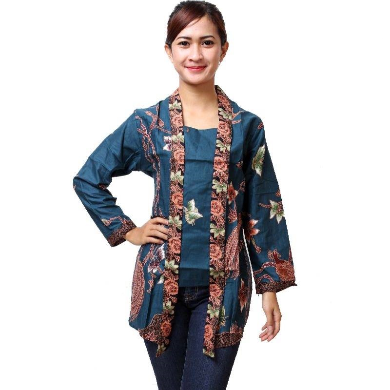 Model Baju Kerja Batik Kombinasi