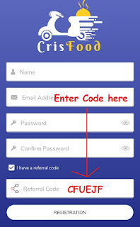 CrisFood Referral Code,CrisFood Referral Code for new users,CrisFood coupon Code,CrisFood Promo Code,CrisFood Signup Code,CrisFood Refer a friend,CrisFood Refer and Earn,how to refer CrisFood app