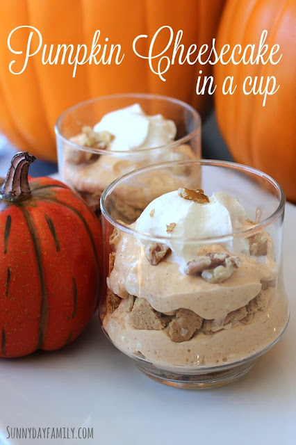 Easy, No Bake Pumpkin Cheesecake in a Cup! Made with yogurt so it's a healthier alternative to heavy cheesecake - just a few ingredients and you can have this sweet treat anytime! Easy, No Bake Pumpkin Cheesecake in a Cup! Made with yogurt so it's a healthier alternative to heavy cheesecake - just a few ingredients and you can have this sweet treat anytime!