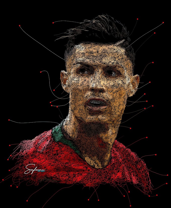 Scribble Drawing of Cristiano Ronaldo (Digital)