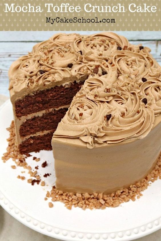 MOCHA TOFFEE CRUNCH CAKE RECIPE - Cake