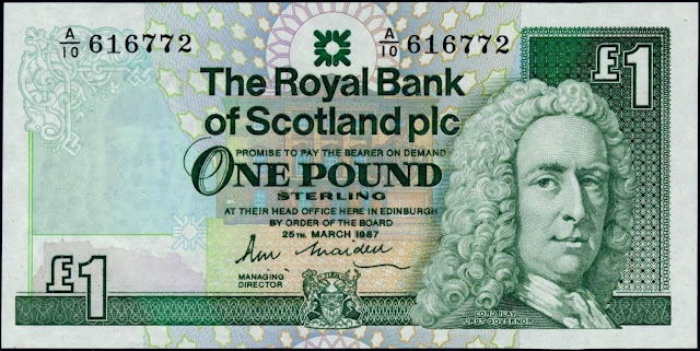 Royal Bank of Scotland One Pound Note 1987 Lord Ilay