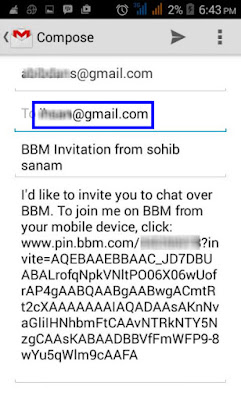 cara menambah kontak BBM via email