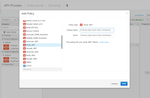 in your API Proxy, add a Verify JWT policy; you can enter any Display Name.