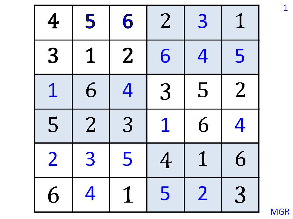 Juegos y Taller de Matemáticas: SUDOKU 6 X 6. POR FASES.